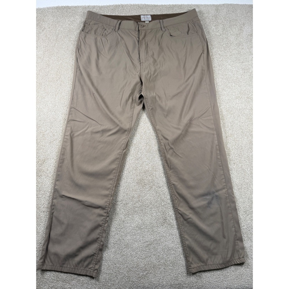Weatherproof Vintage Mens Utility Pants Tan Khaki Straight Leg 40x32 Stretch